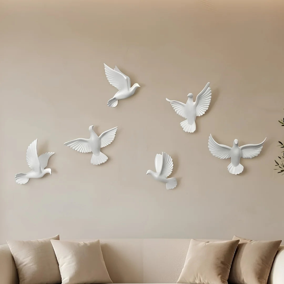 Flying Doves Wall Decor White