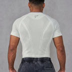 Men’s White Performance Compression Gym Shirt – Short Sleeve
