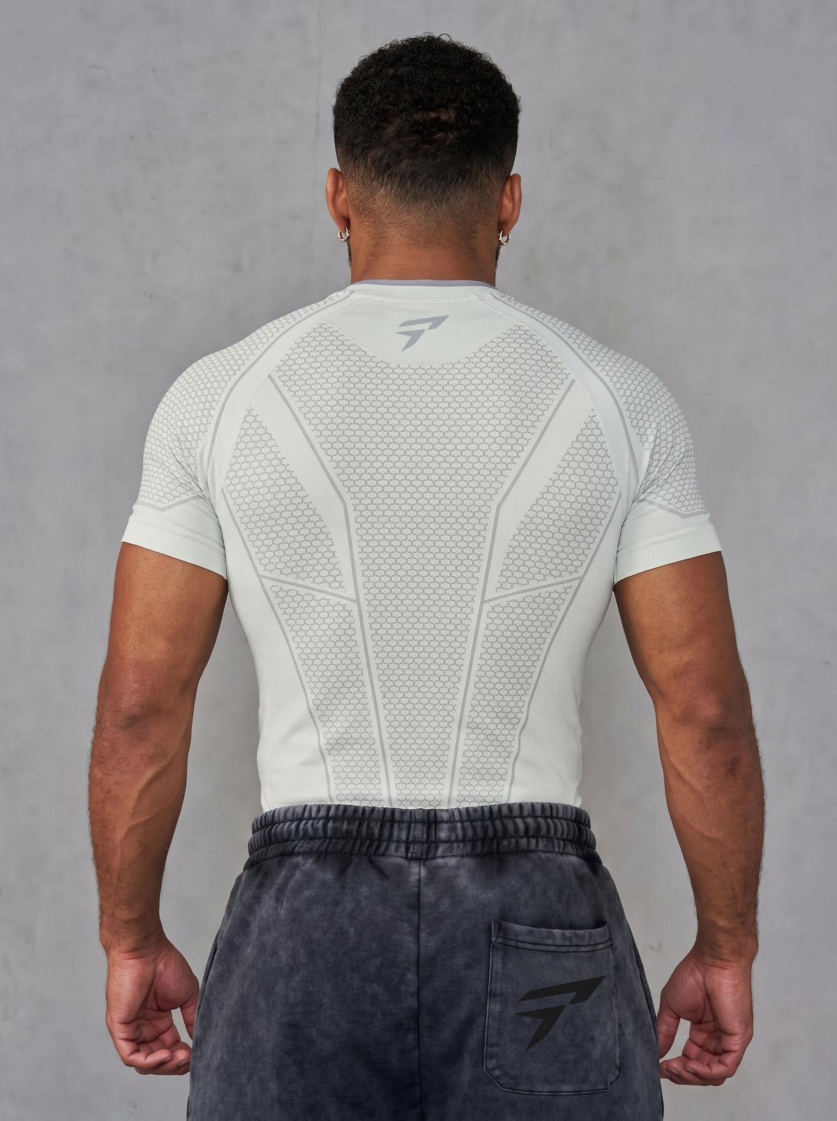Men’s White Performance Compression Gym Shirt – Short Sleeve