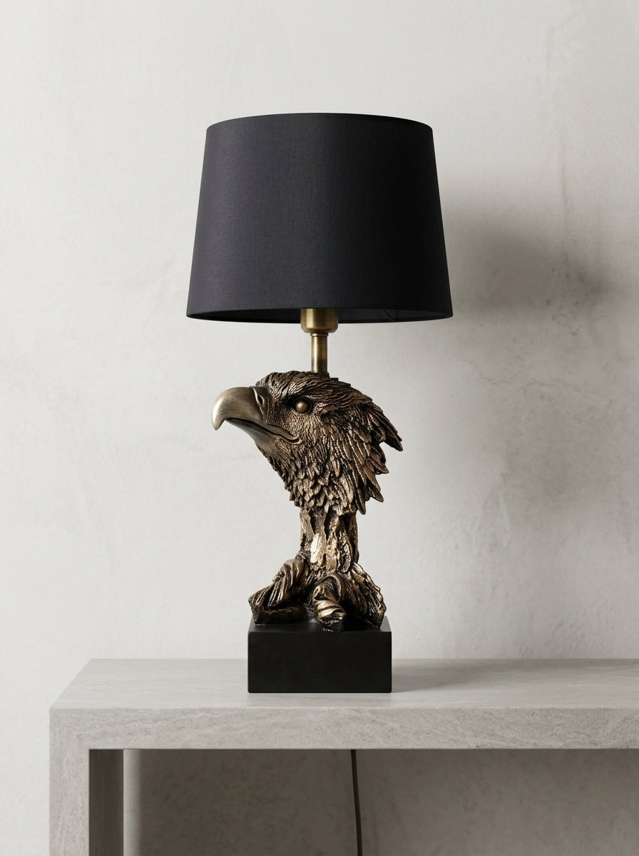 Golden Eagle Decorative Table Lamp with Black Shade