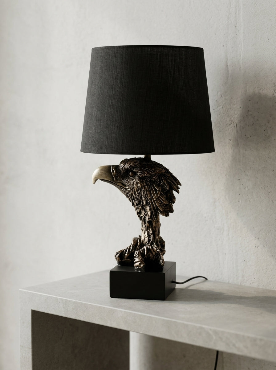 Golden Eagle Decorative Table Lamp with Black Shade