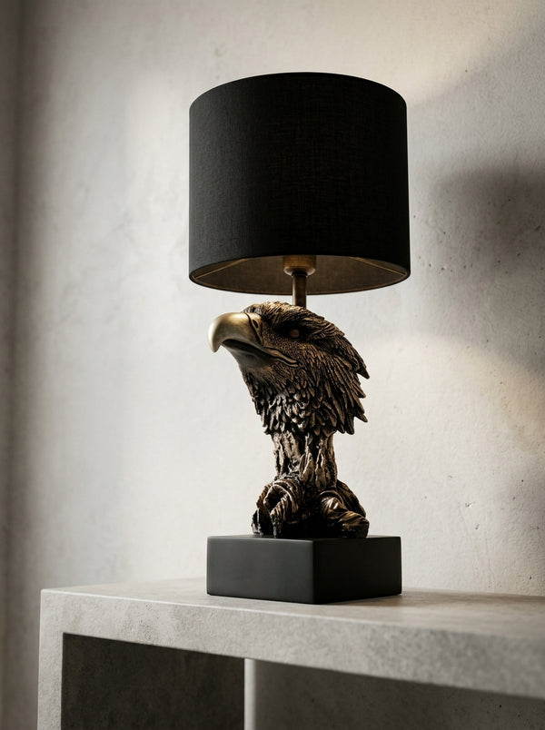 Golden Eagle Decorative Table Lamp with Black Shade