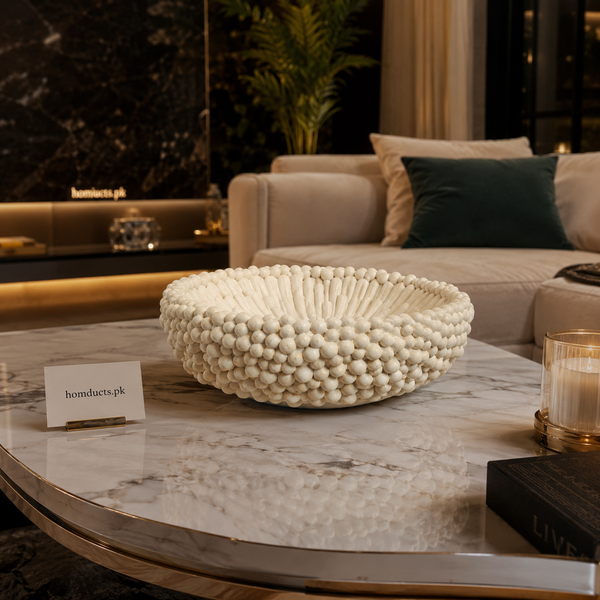 Luxury Textured Resin Decorative Bowl for Coffee Table, Dining Table & Modern Home Décor