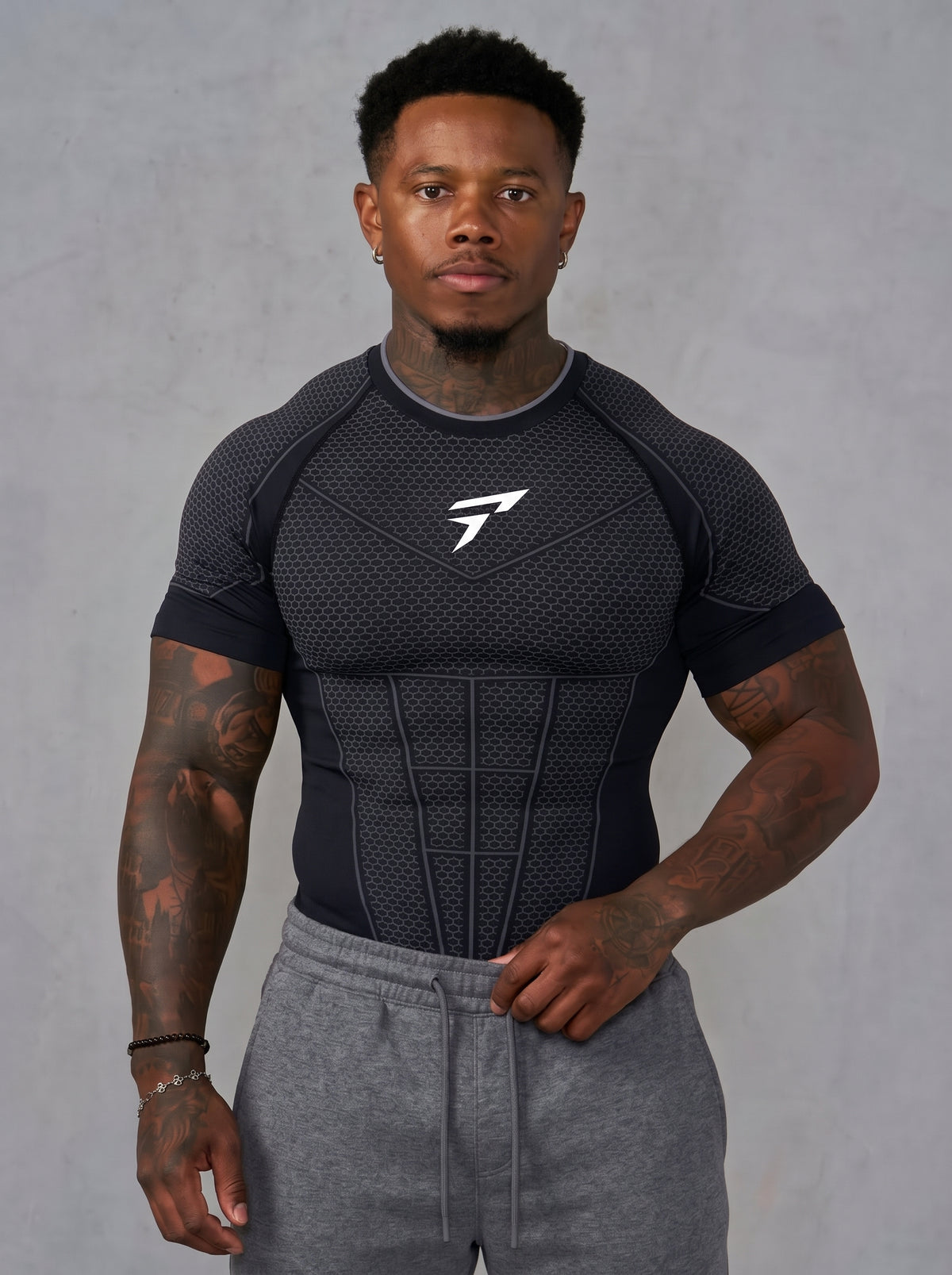 Men’s Compression Short Sleeve Gym Shirt – Muscle Fit Performance Top